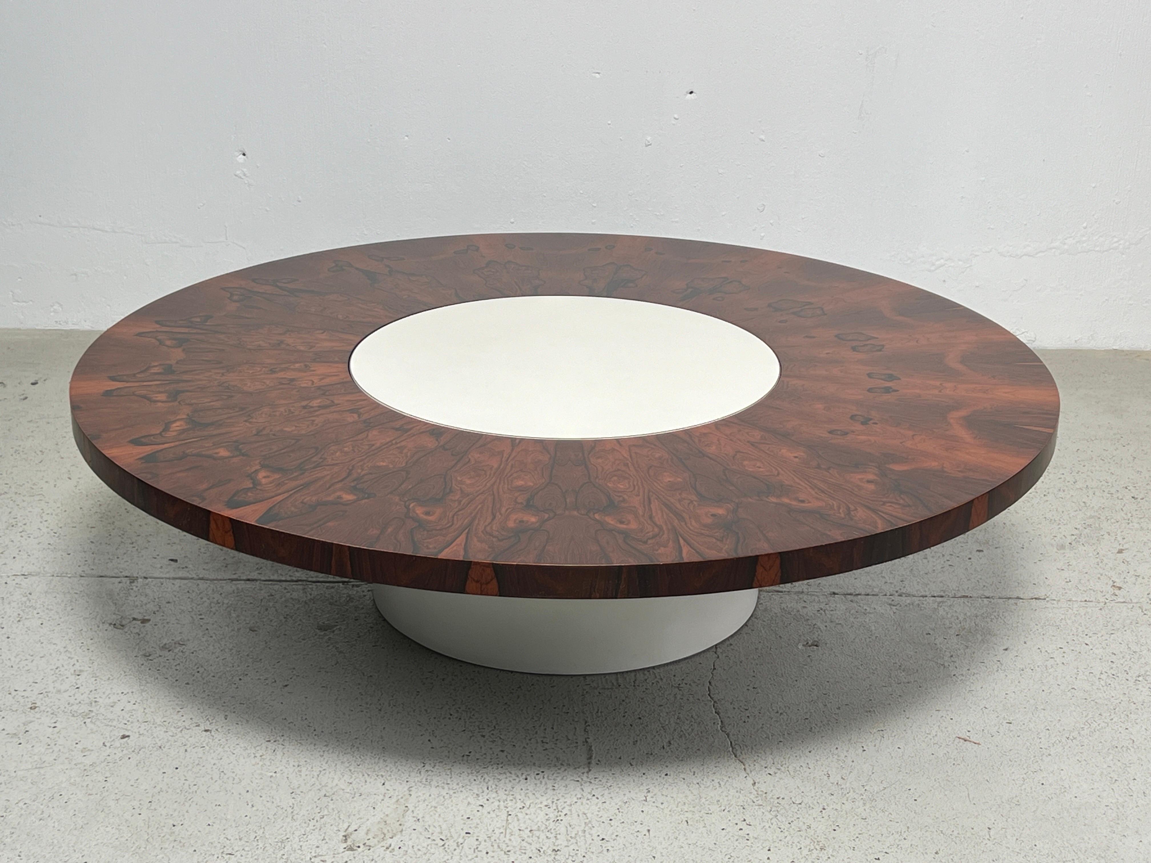 Mid-20th Century Milo Baughman Rosewood Lazy Susan Coffee Table  For Sale