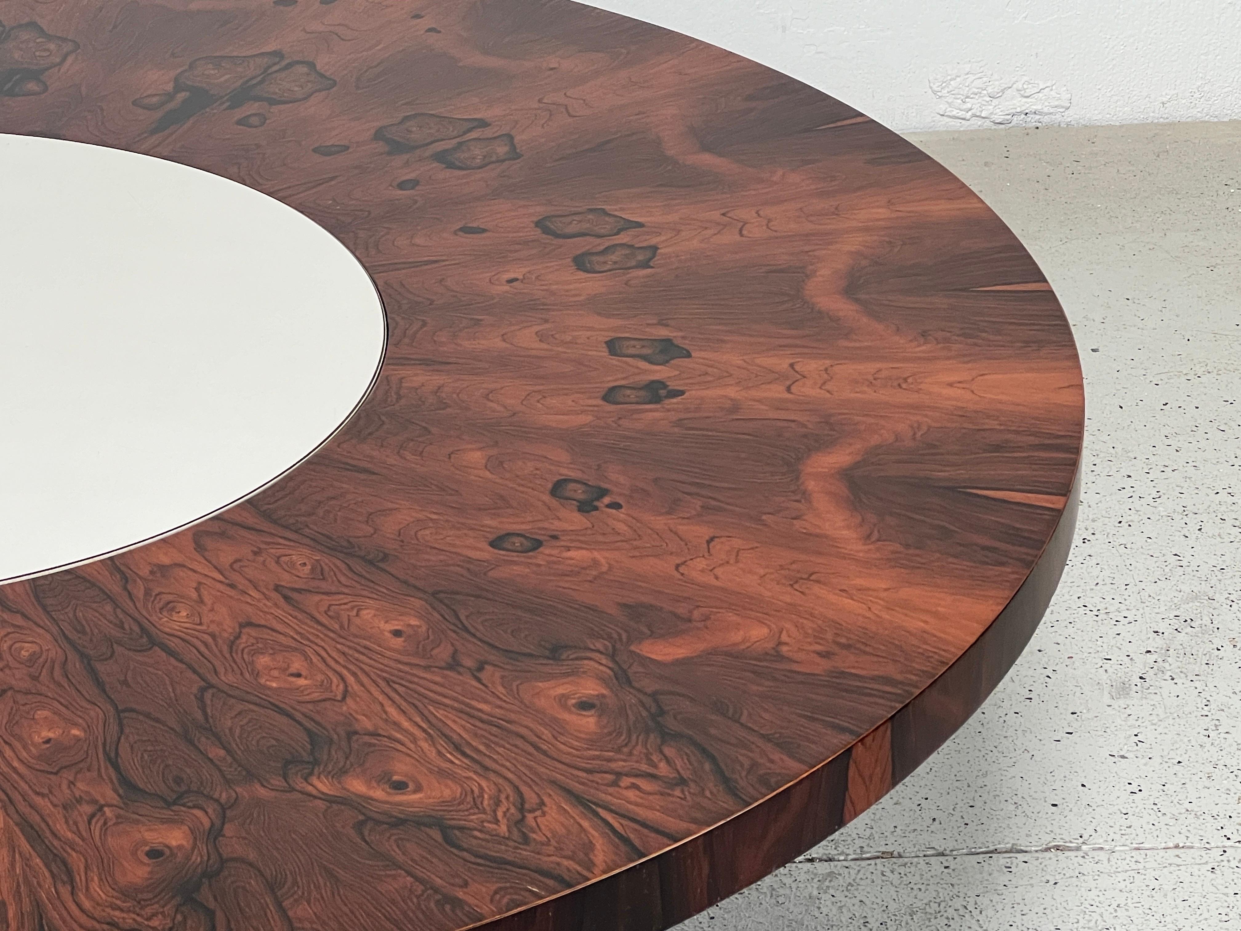 Milo Baughman Rosewood Lazy Susan Coffee Table  For Sale 3