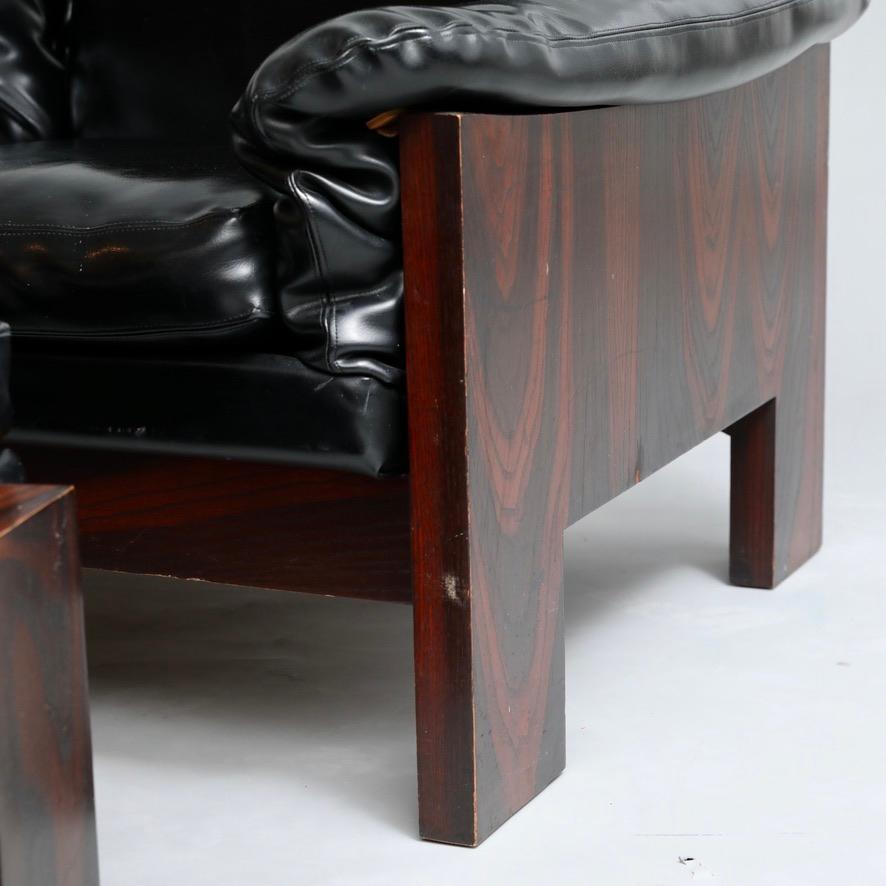 Mid-Century Modern Milo Baughman Rosewood Lounge Chair and Ottoman by Thayer Coggin