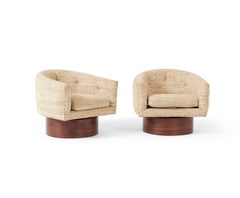Milo Baughman Rosewood Swivel Chairs