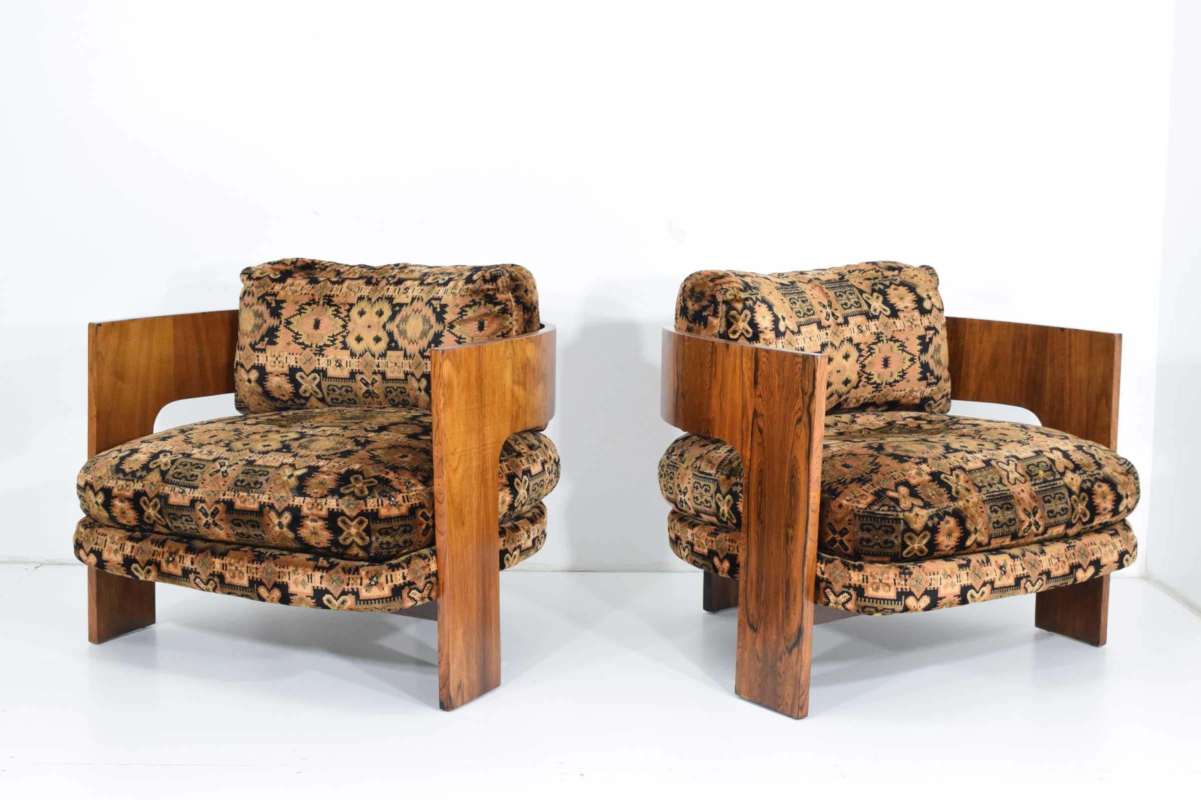 Mid-Century Modern Milo Baughman Rosewood T-Frame Chairs, 1969