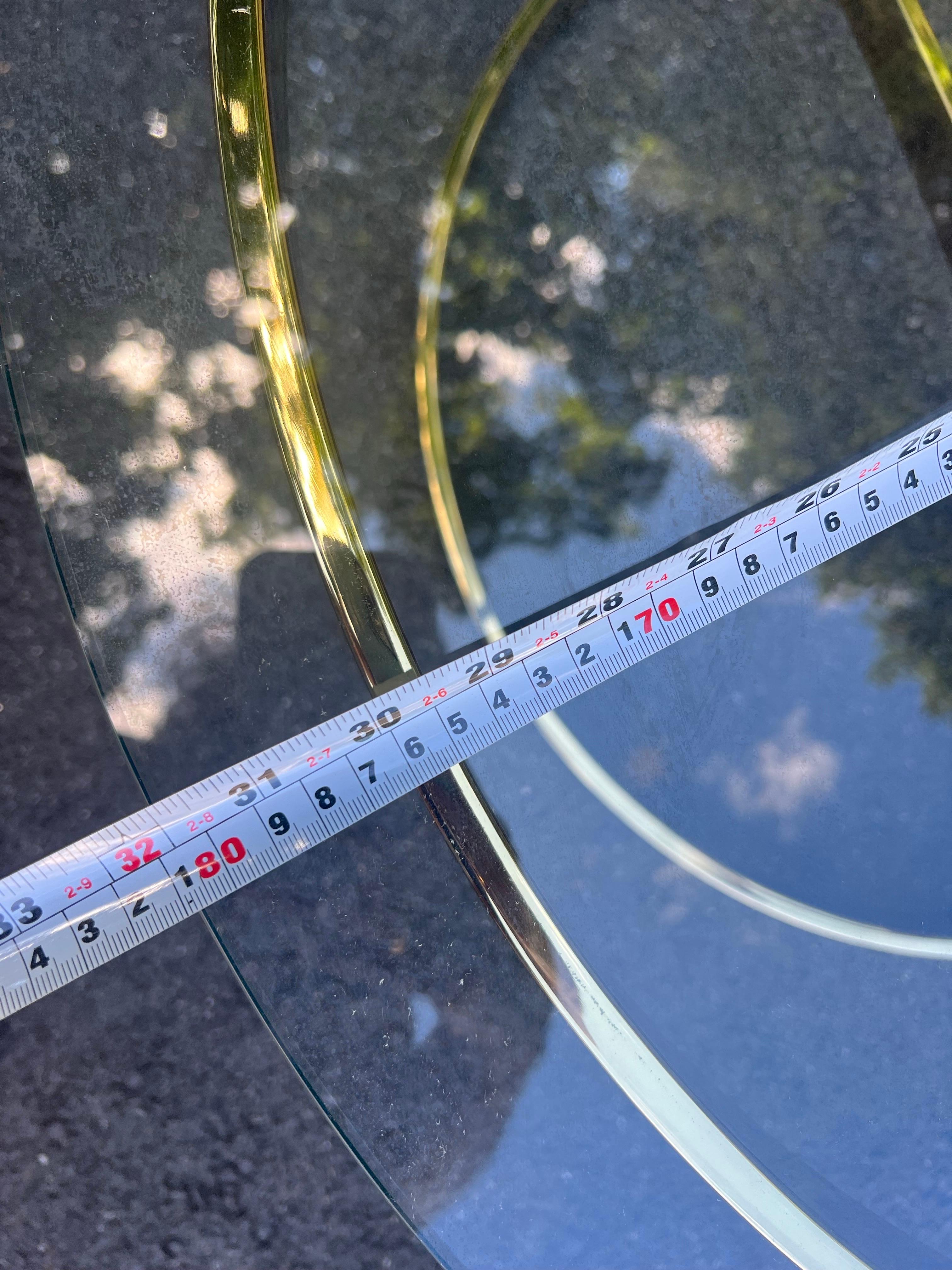 Milo Baughman Round Brass and Glass Table en vente 10