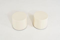 Milo Baughman Round Drum End Tables, 1980