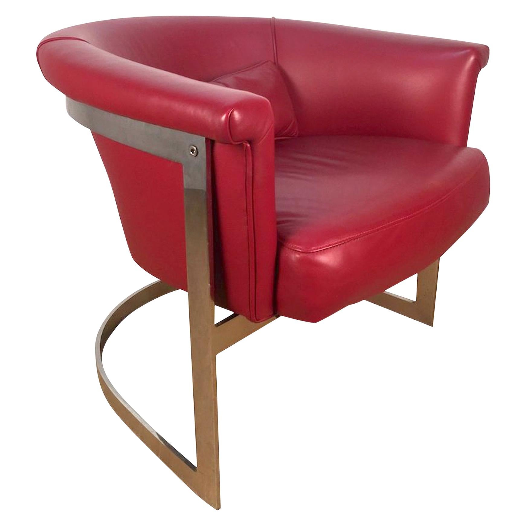 John Stuart Leather Lounge Chair at 1stDibs