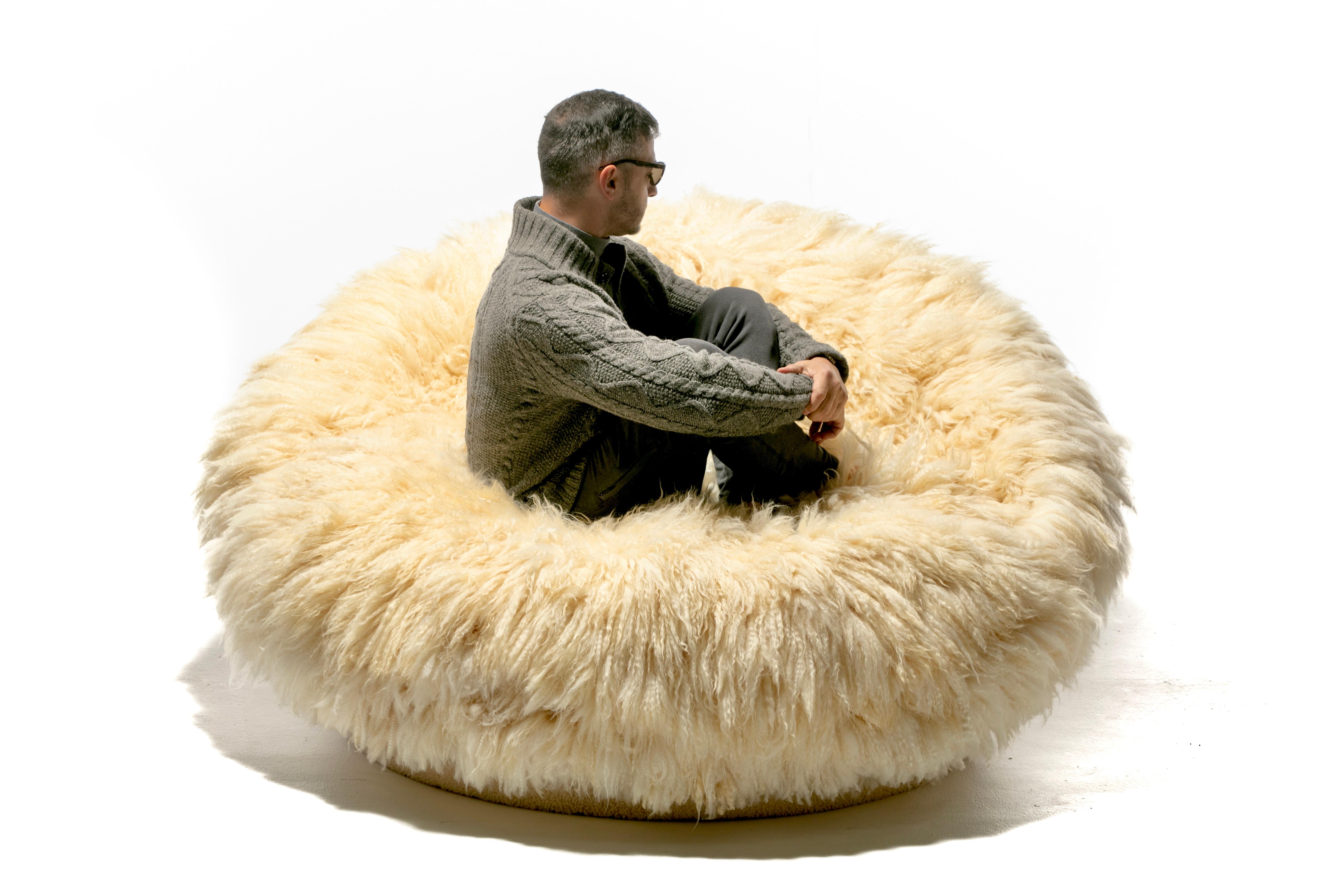 oversized fluffy chaise lounge