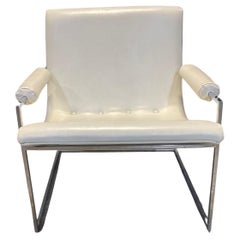 Milo Baughman Scoop Chair with the Thinline Chrome frame