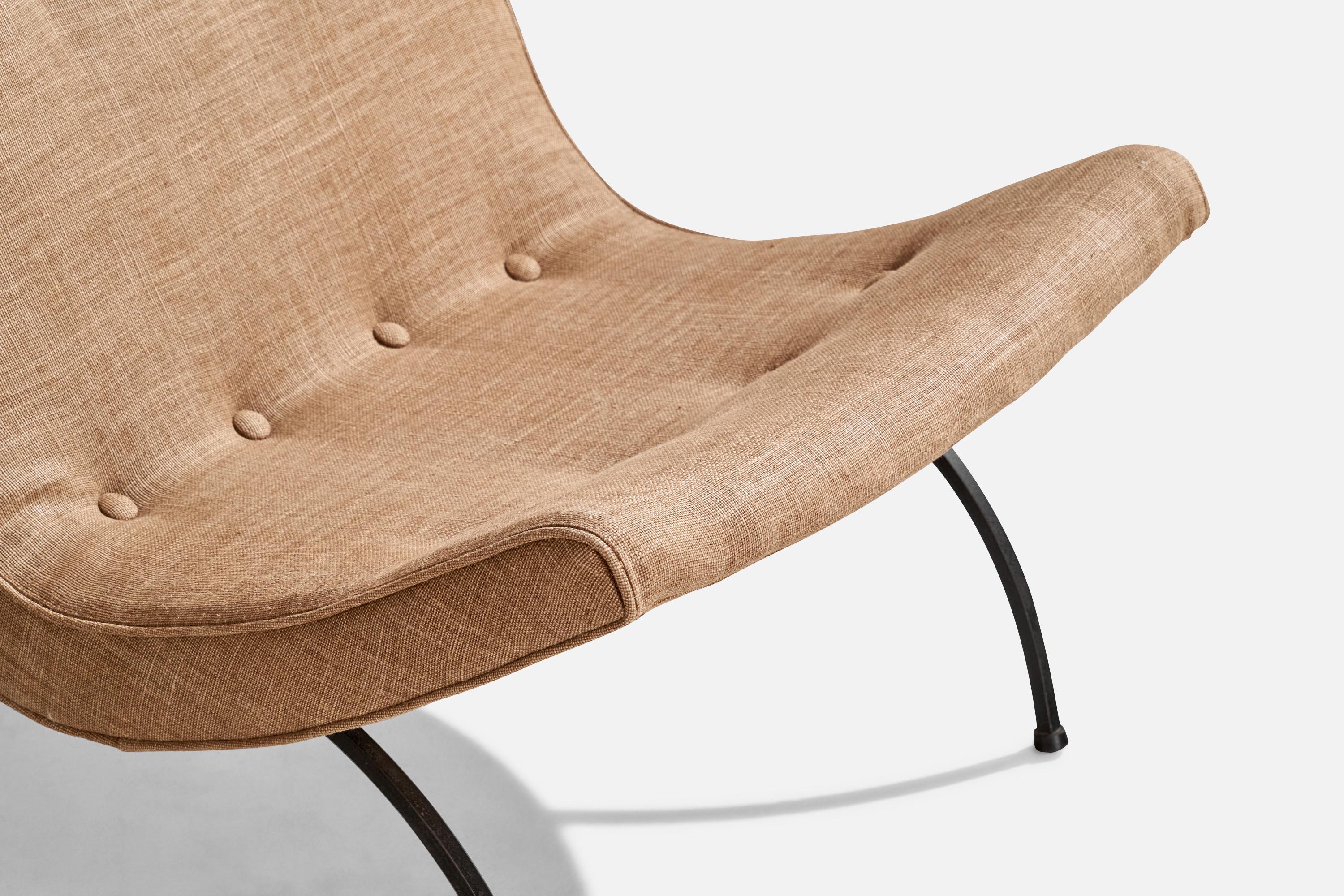 Milo Baughman, Scoop, Lounge Chair, Iron, Fabric, USA, 1950s 2
