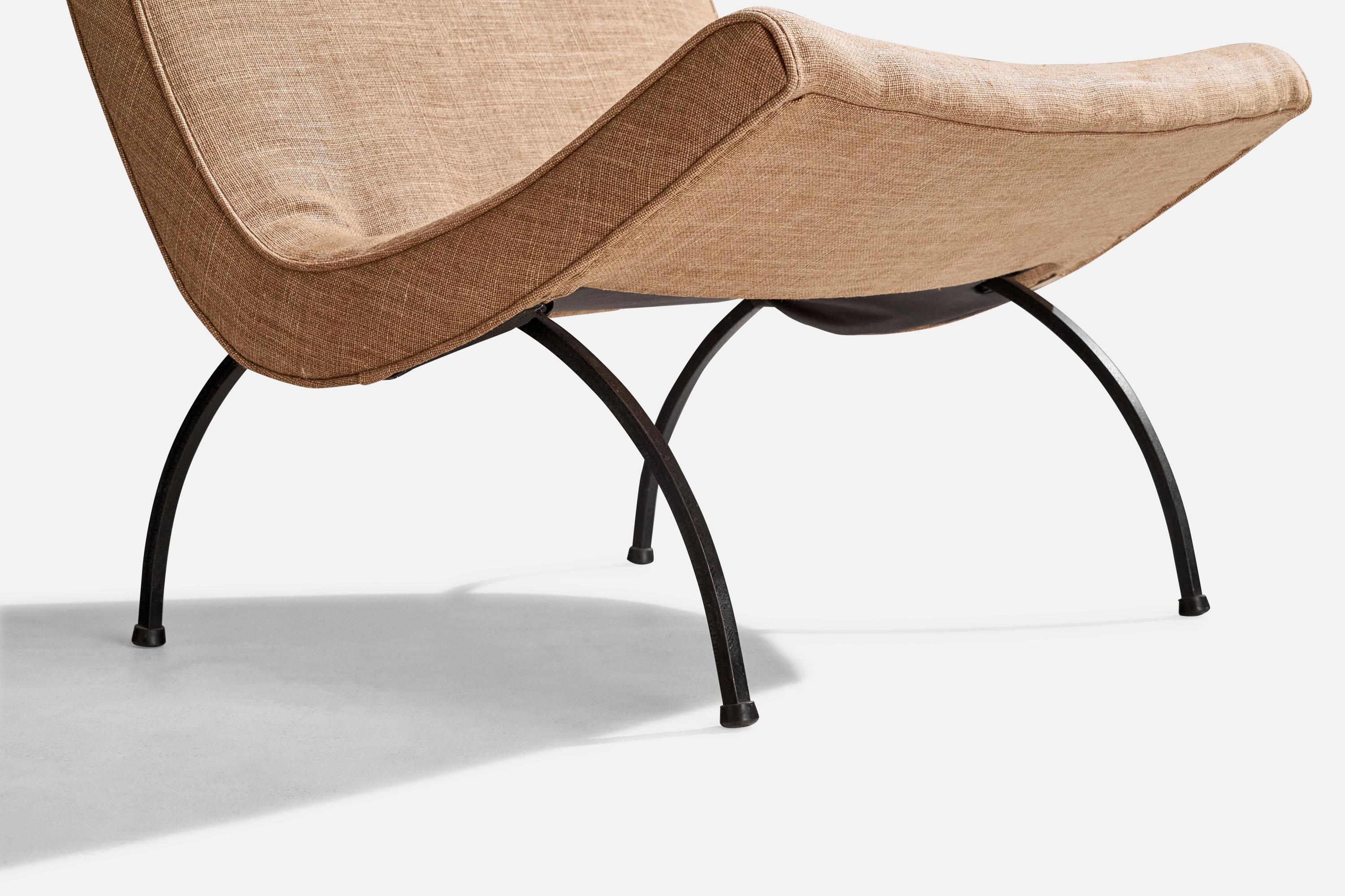 Milo Baughman, Scoop, Lounge Chair, Iron, Fabric, USA, 1950s 3