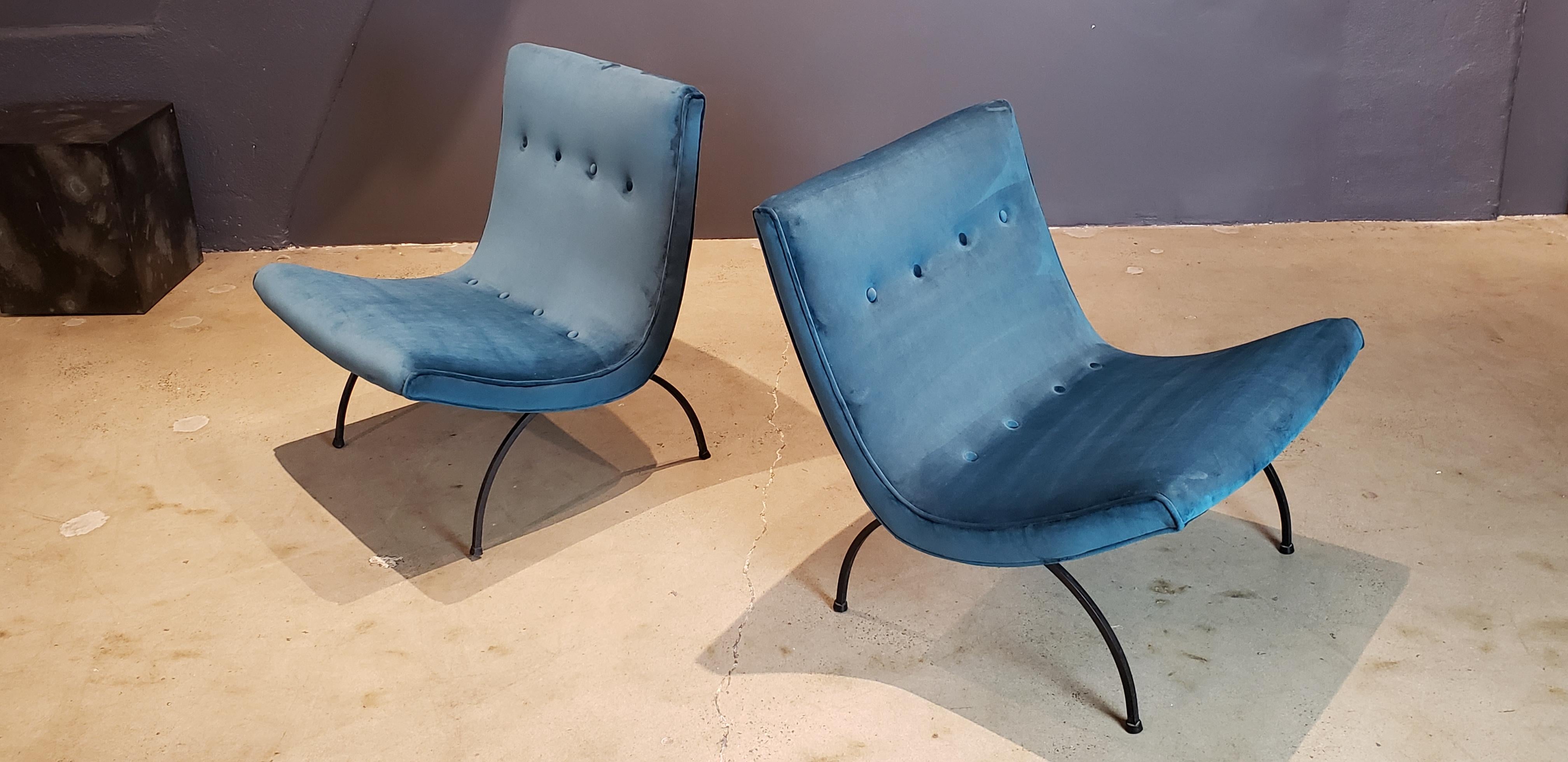 blue scoop chair