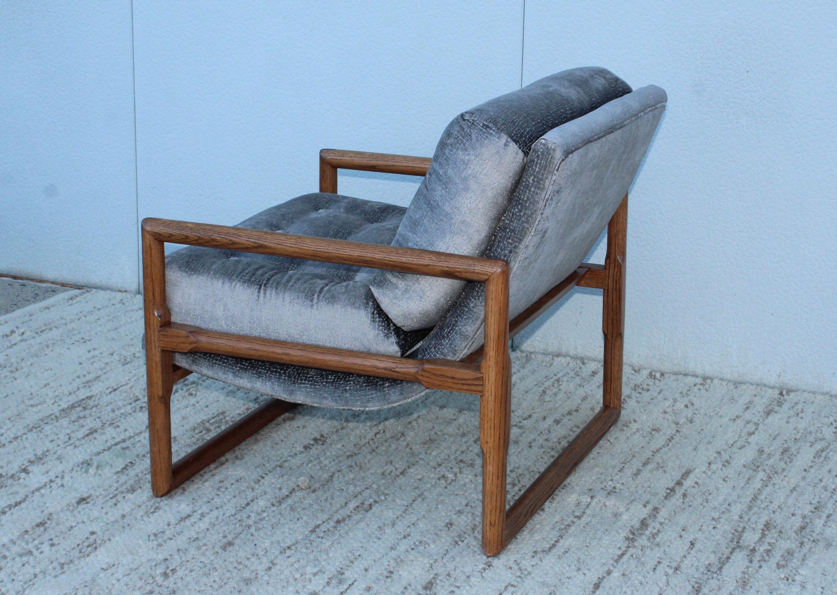 Milo Baughman Scoop Oak Lounge Chairs 2