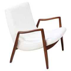 Milo Baughman Sculpted "Scoop" Lounge Chair with Boucle Wool for James Inc