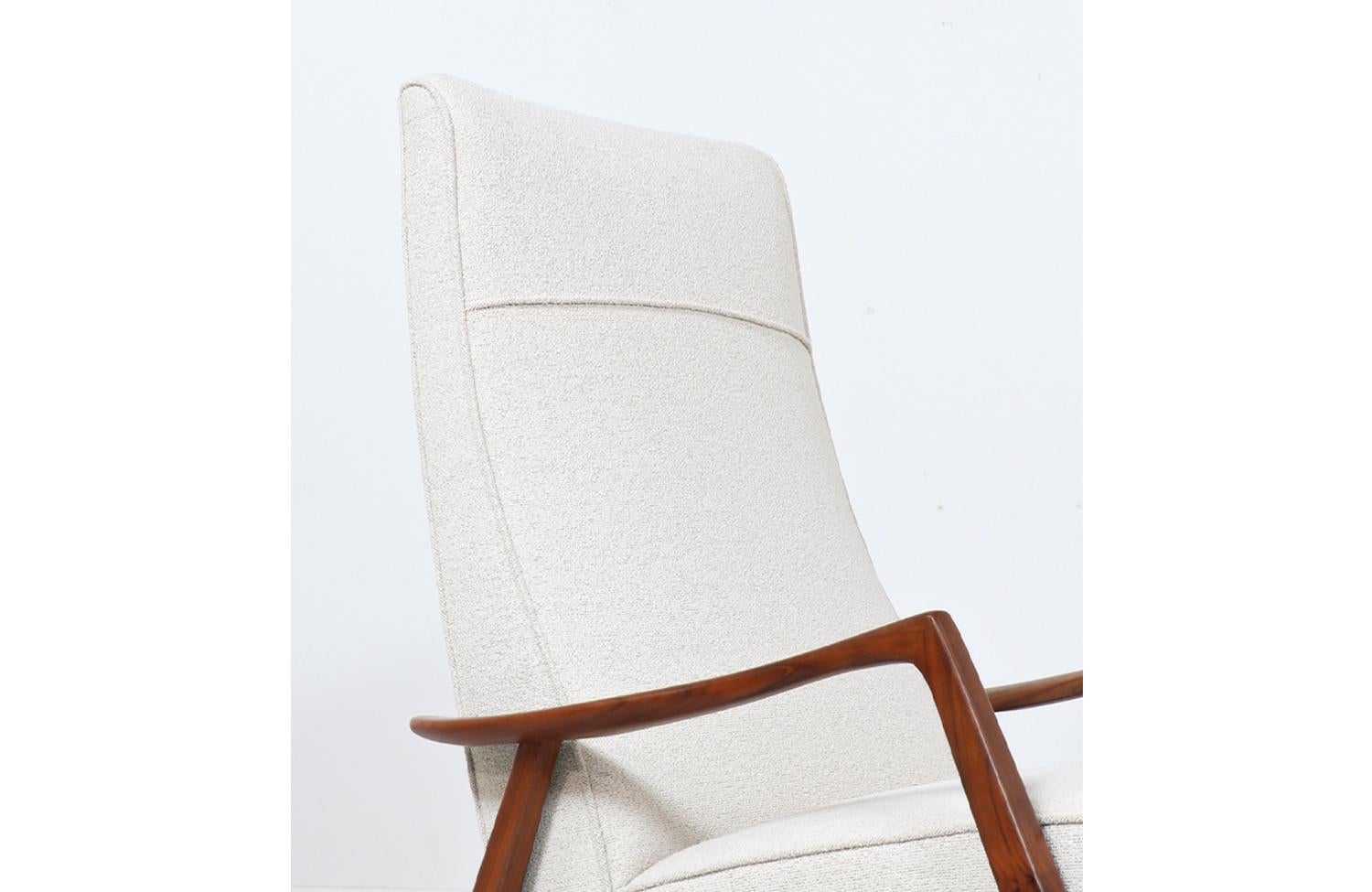 Milo Baughman Sculpted Walnut Reclining Chair for James Inc. 3