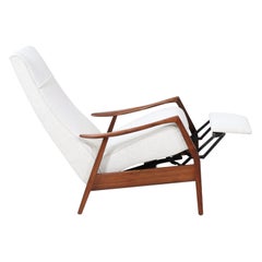 Vintage Milo Baughman Sculpted Walnut Reclining Lounge Chair for James Inc.
