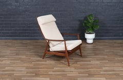 Milo Baughman Sculptural Walnut Reclining Chair for James Inc.