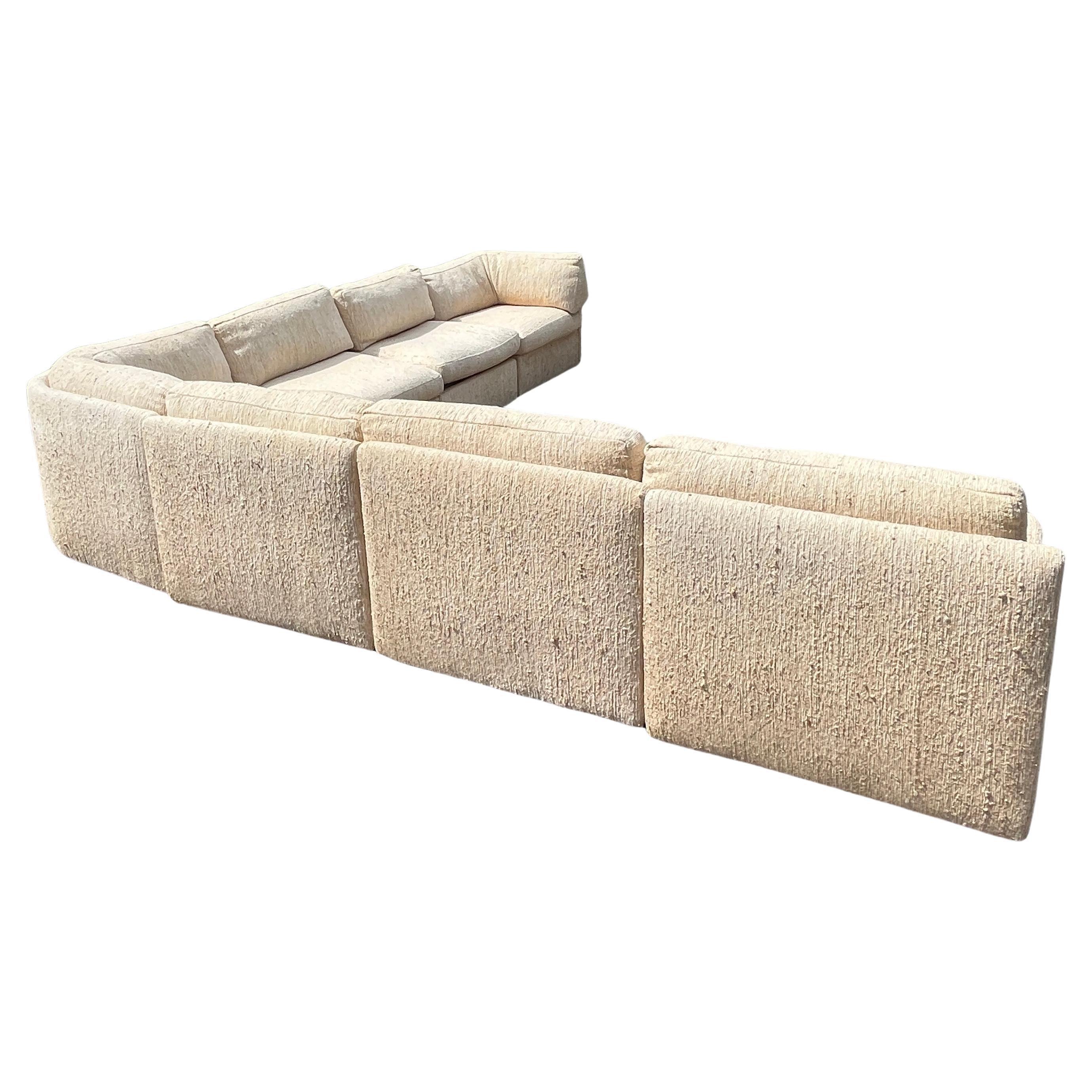 Wool Milo Baughman Sectional Sofa for Thayer Coggin