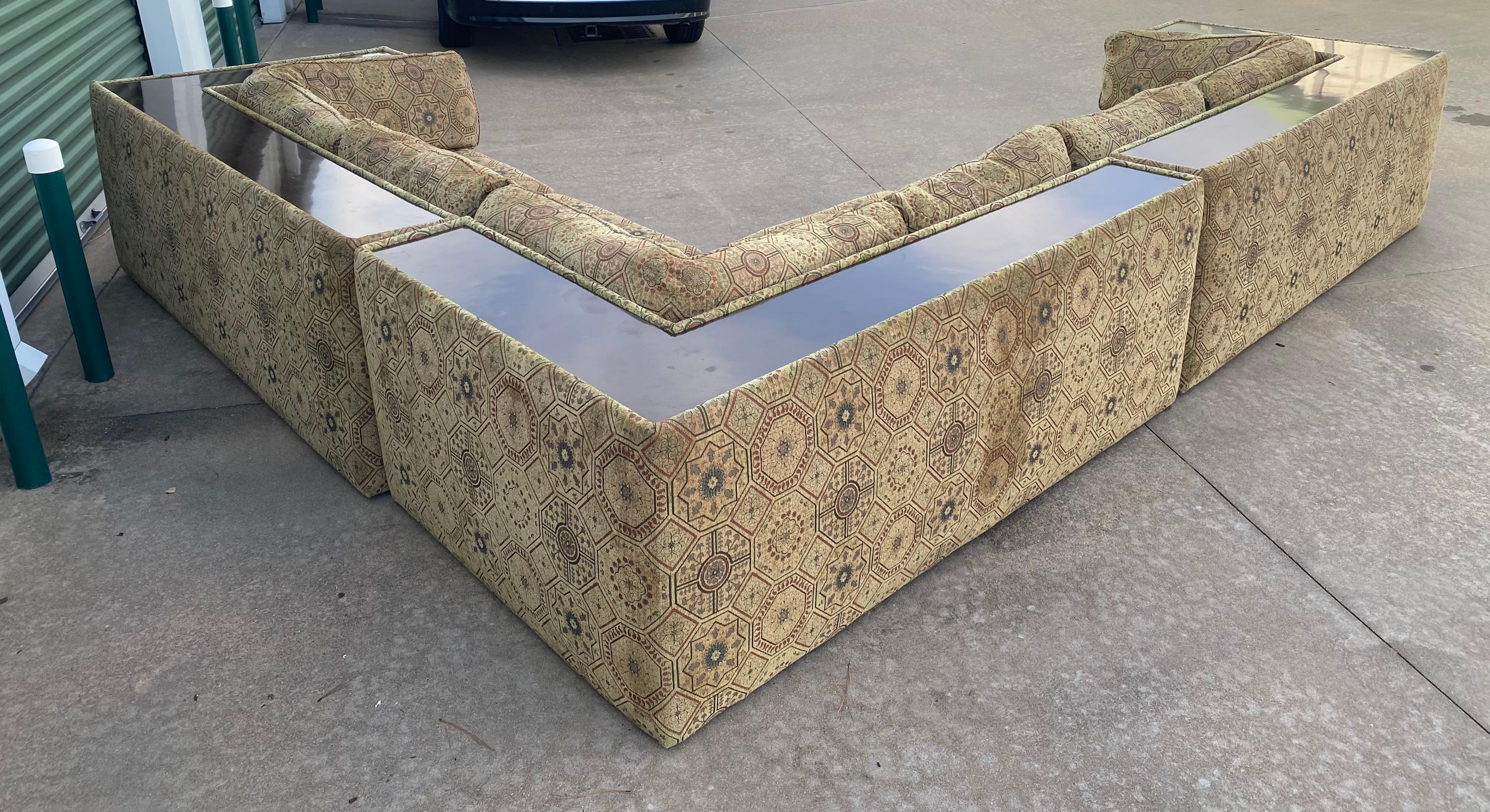 Milo Baughman Sectional Sofa with Incorporated Table Ledge 3