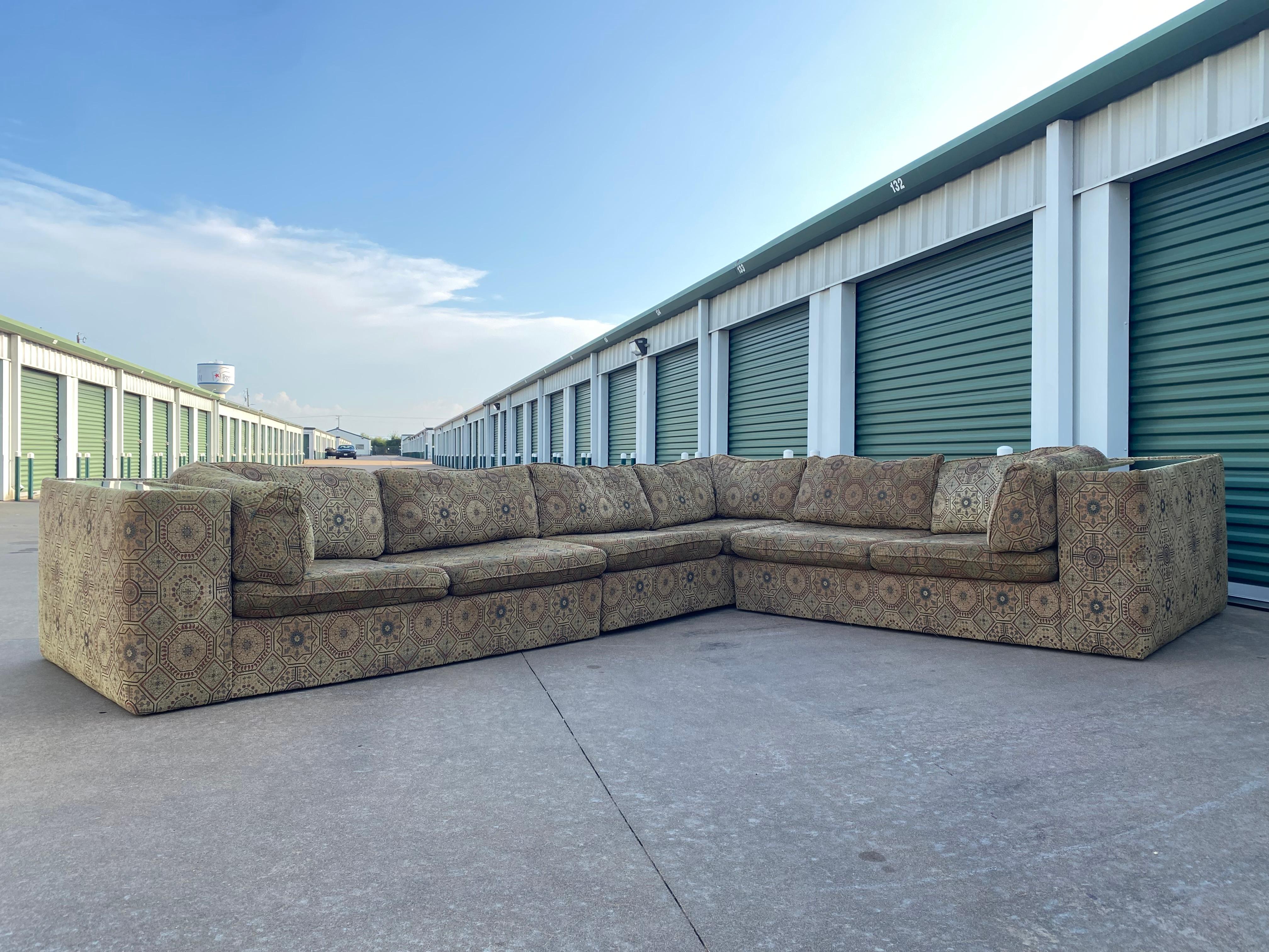 Milo Baughman Sectional Sofa with Incorporated Table Ledge 5