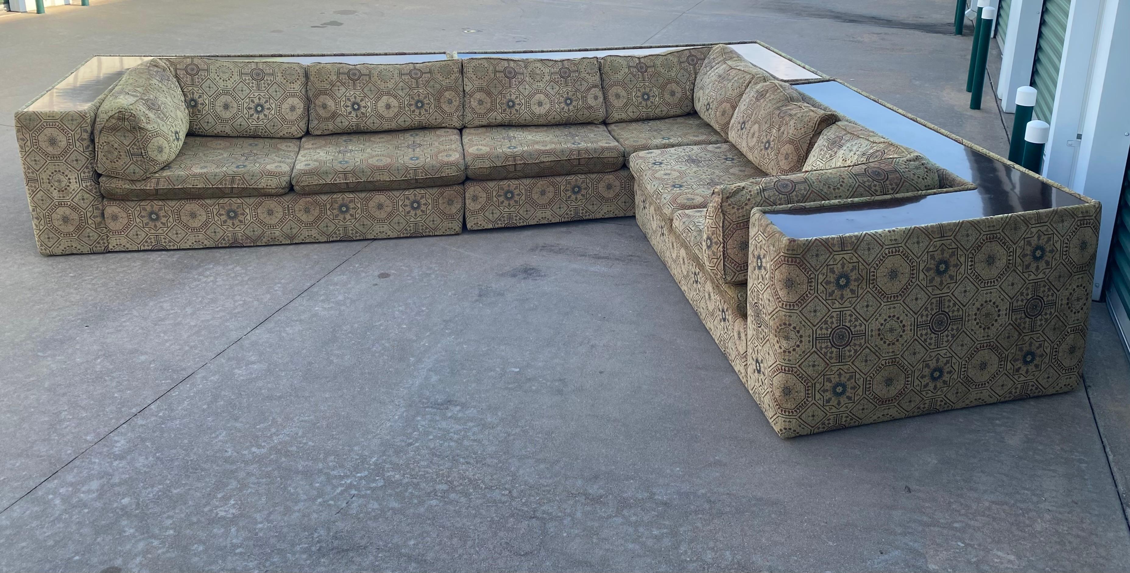 Milo Baughman Sectional Sofa with Incorporated Table Ledge 8