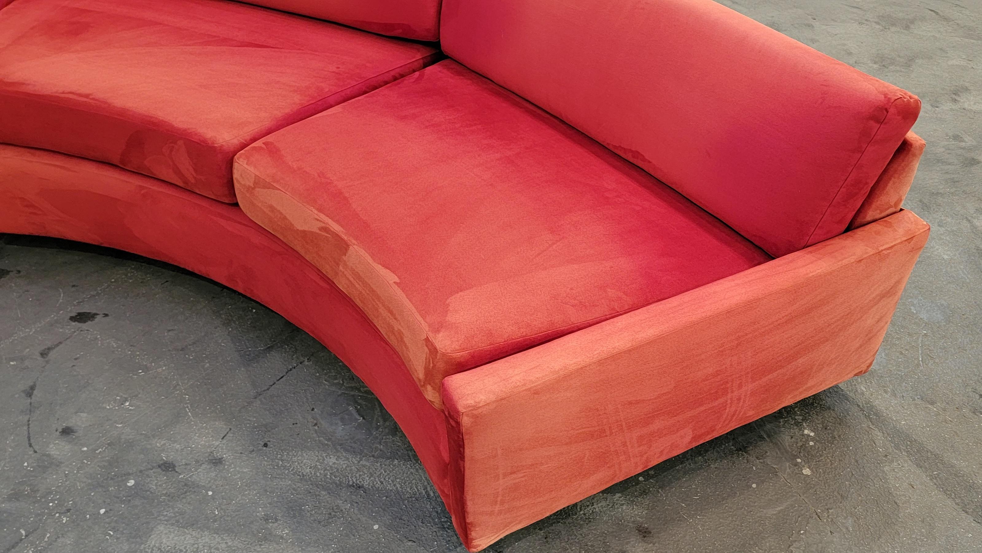 Milo Baughman Semi-Circular Sectional Sofa 3 Pieces 2