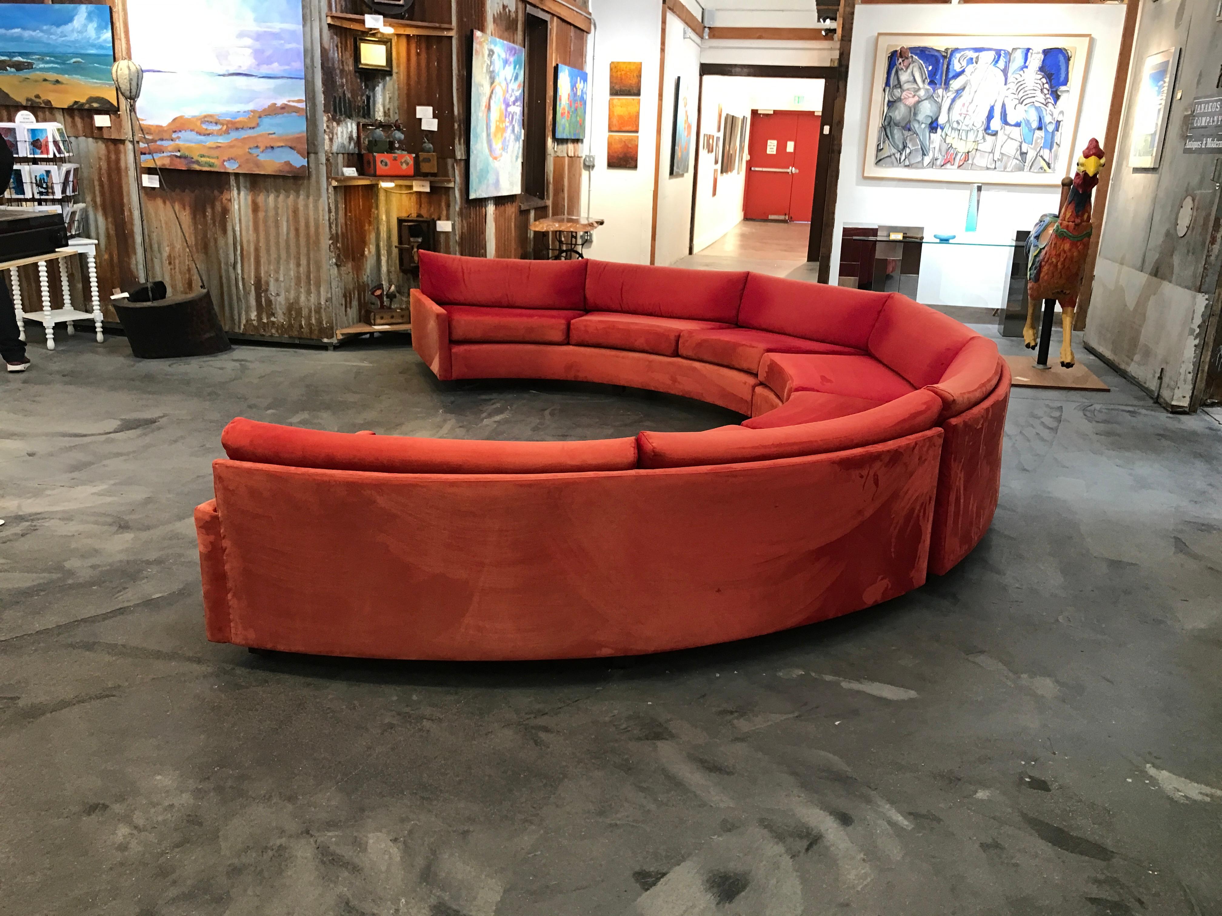 Milo Baughman Semi-Circular Sectional Sofa 3 Pieces 1