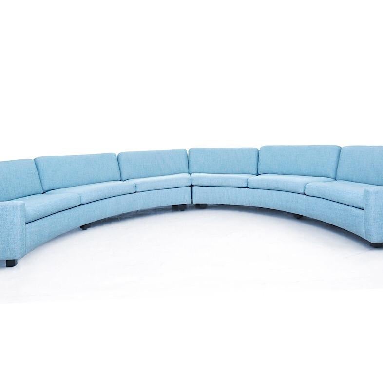 Upholstery Milo Baughman Semi-Circular Sectional Sofa for Thayer Coggin