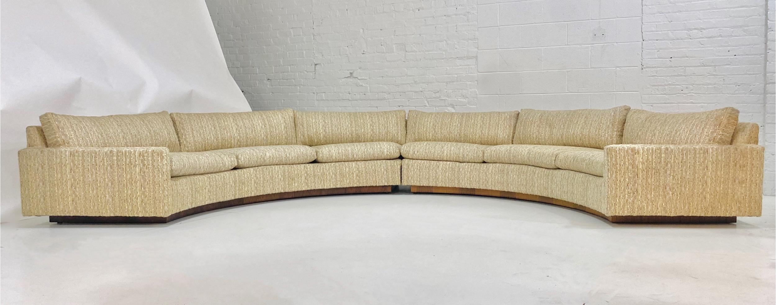 Late 20th Century Milo Baughman Semi-Circular Sofa with Rosewood Bases, 1970