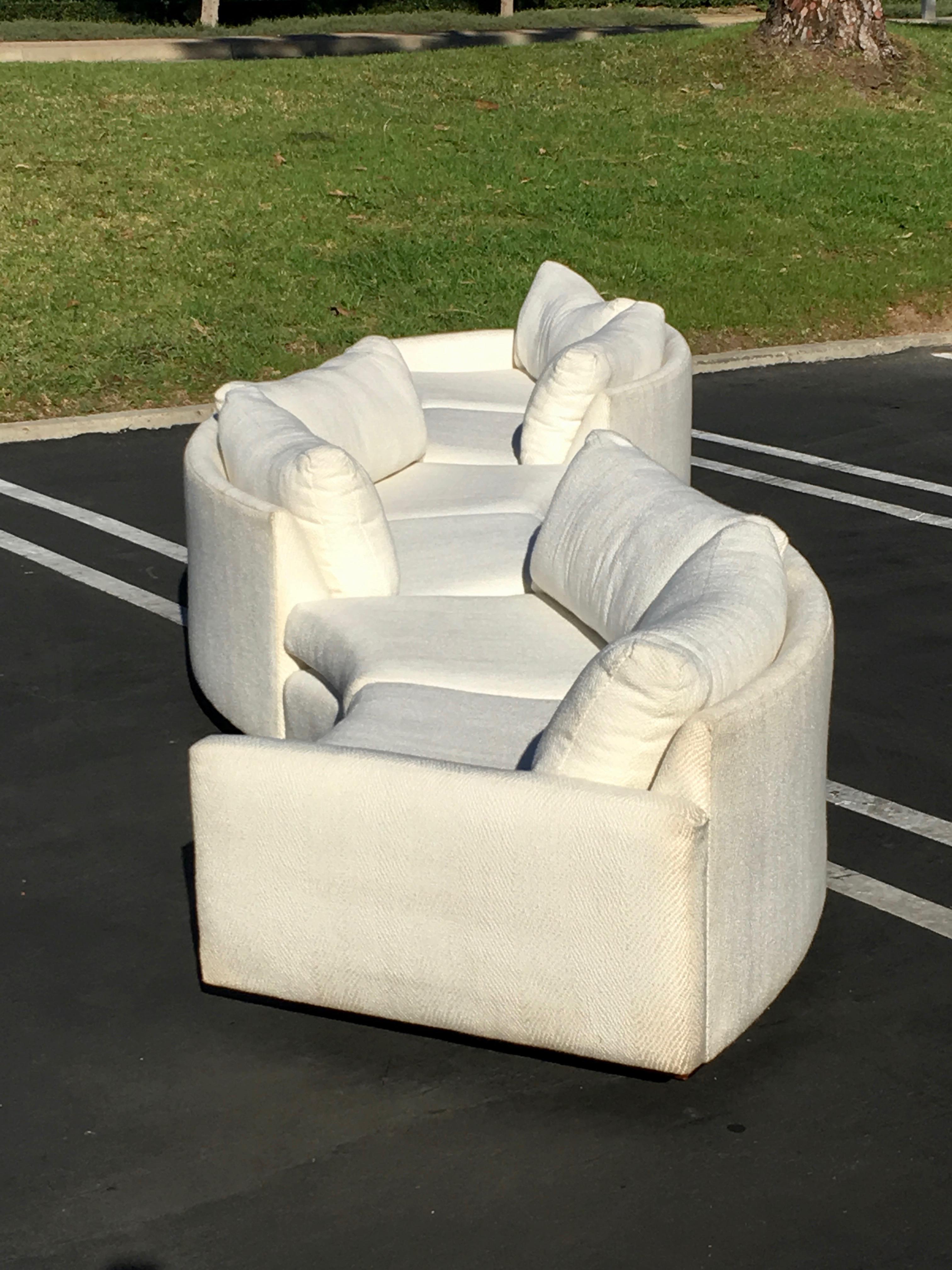 20th Century Milo Baughman Semi Circular Three-Piece Sofa
