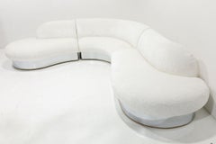 Milo Baughman Serpentine Sofa in Holly Hunt Plushy with Chrome Base