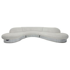 Milo Baughman Serpentine Sofa in Holly Hunt Plushy with Chrome Base