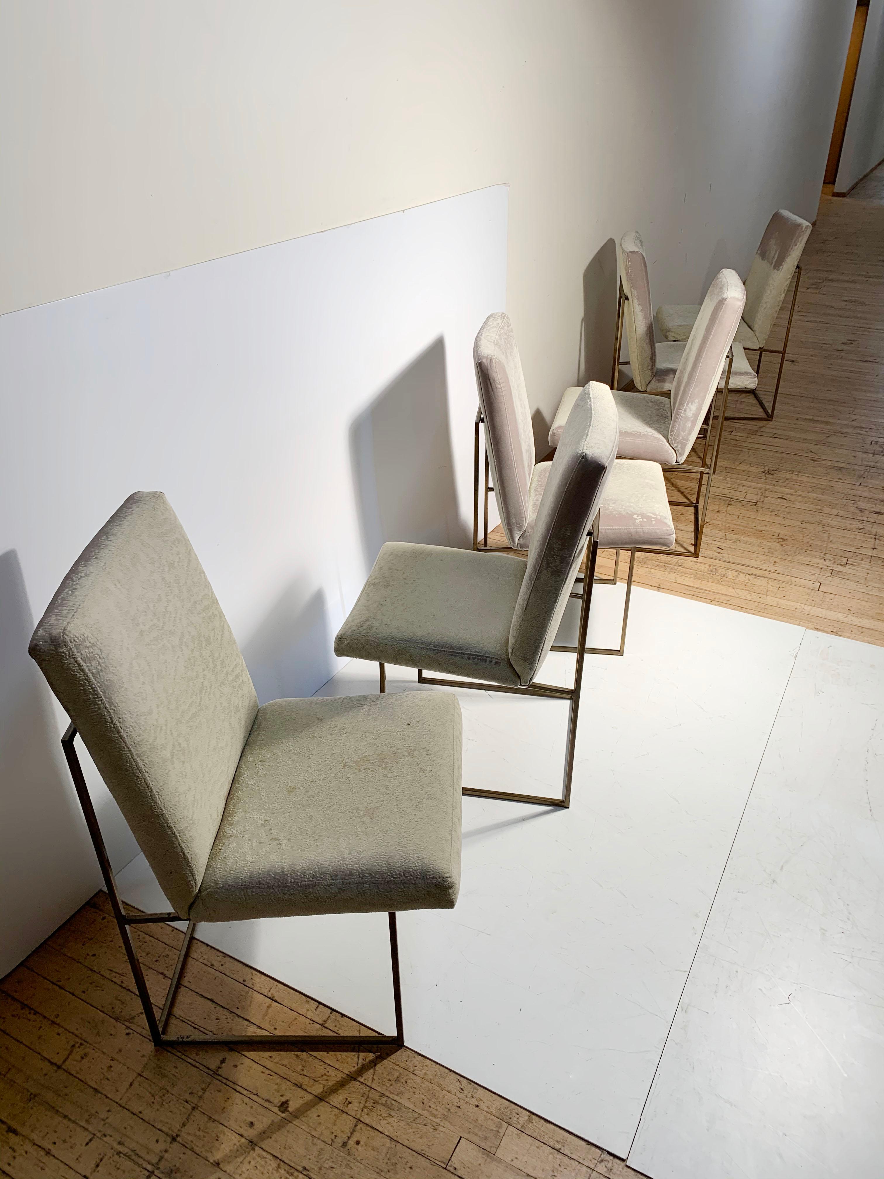 Milo Baughman Set of 6 Bronze Finish Dining Chairs 5