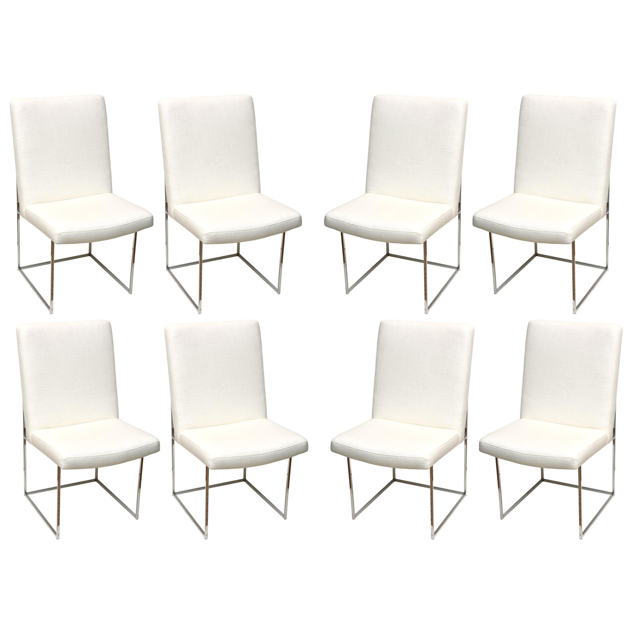 Milo Baughman Architectural Dining Chairs Set of 8 Vintage