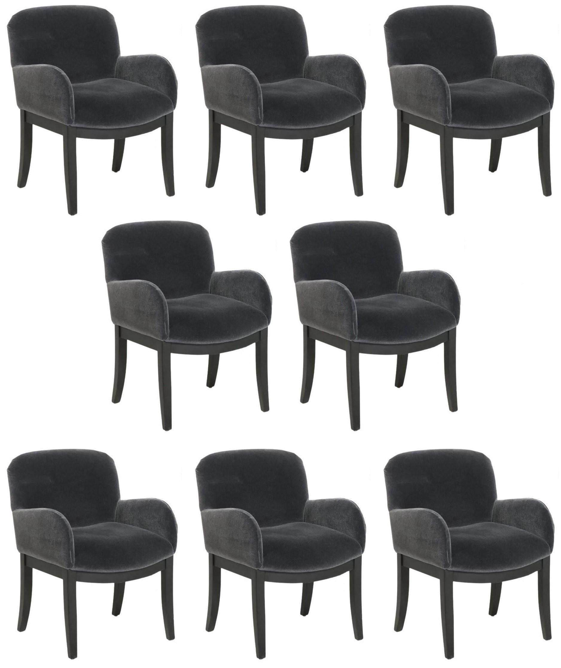 Milo Baughman Set of 8 Dining Chairs, c. 1986 For Sale