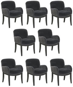 Vintage Milo Baughman Set of 8 Dining Chairs, c. 1986