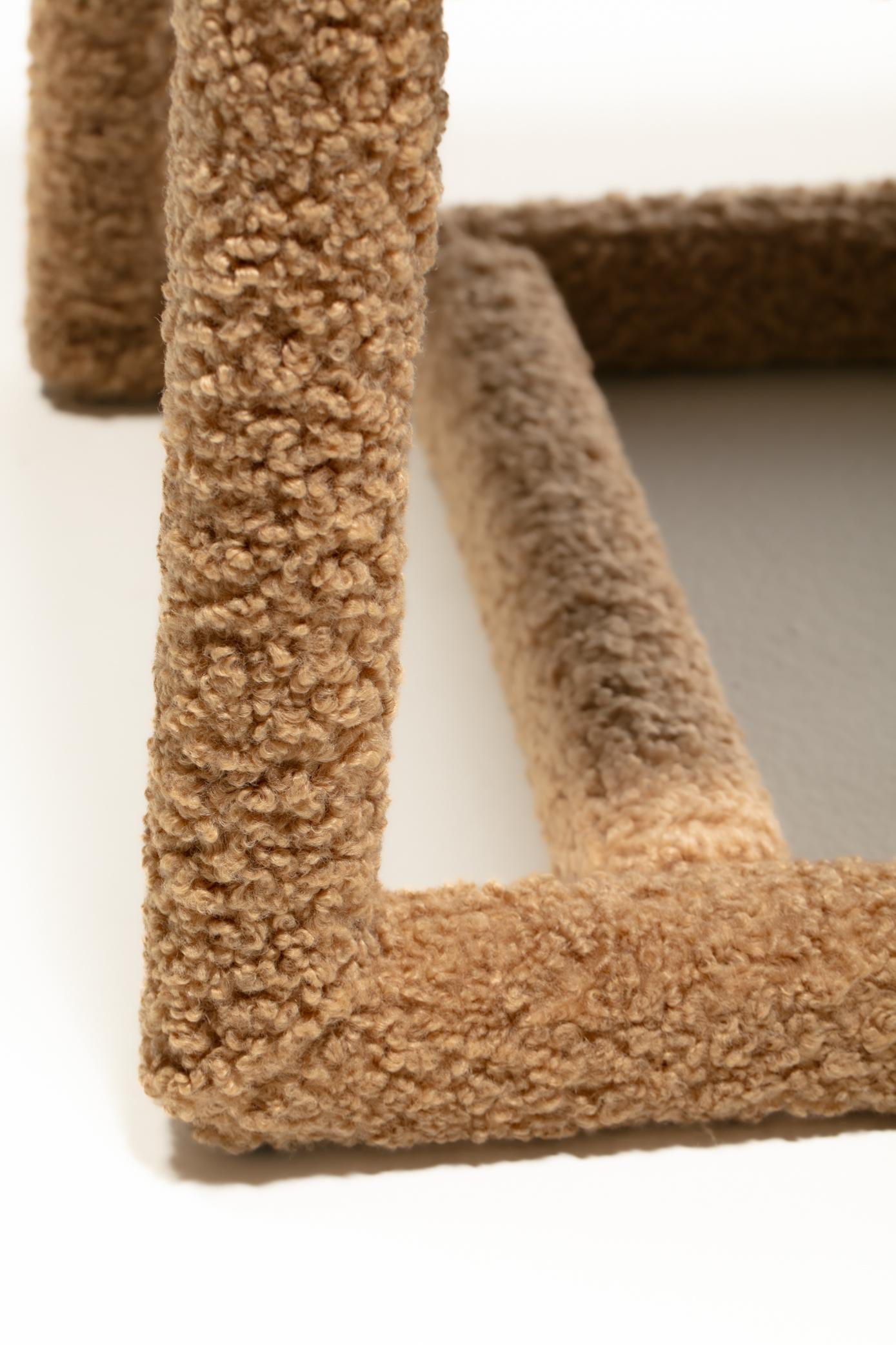 Milo Baughman Juego de 8 Sillas de Comedor Parsons en Bouclé Latte by Thayer Coggin en venta 10