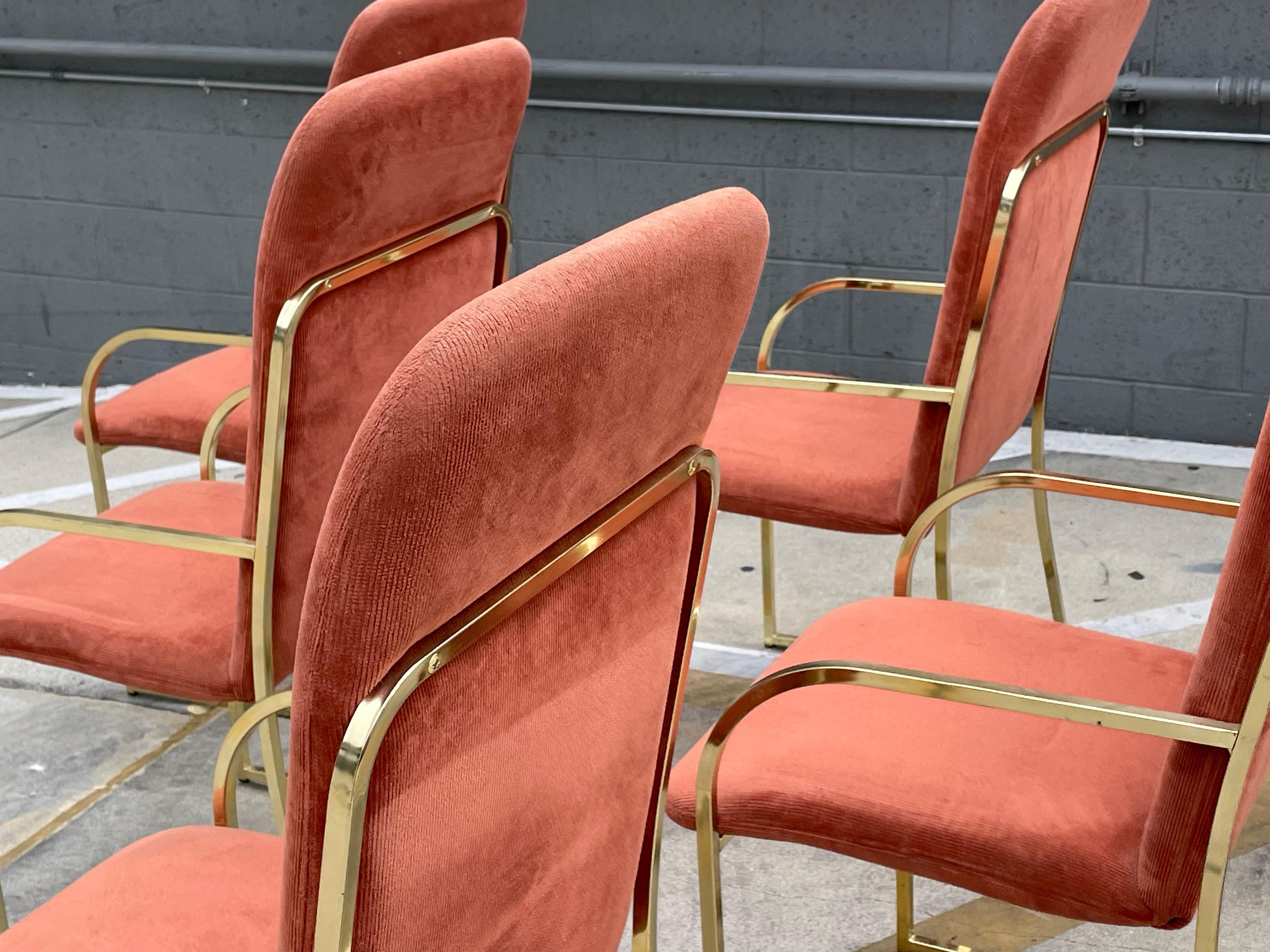 Milo Baughman Set of Six Brass Dining Chairs DIA Design Institute of America 10
