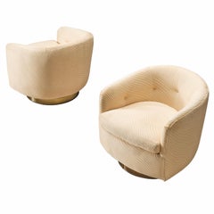 Milo Baughman Set of Two Swivel Chairs