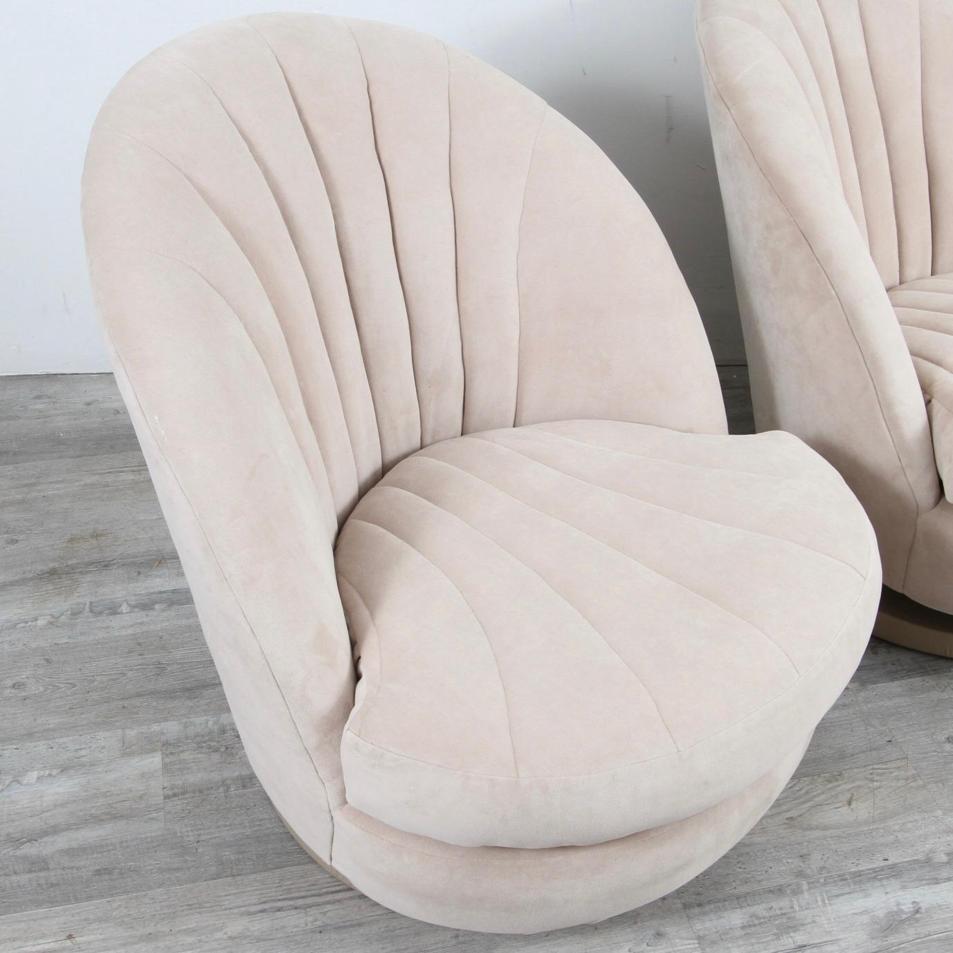 Mid-Century Modern Milo Baughman Shell Form Swivel Chairs for Thayer Coggin  For Sale