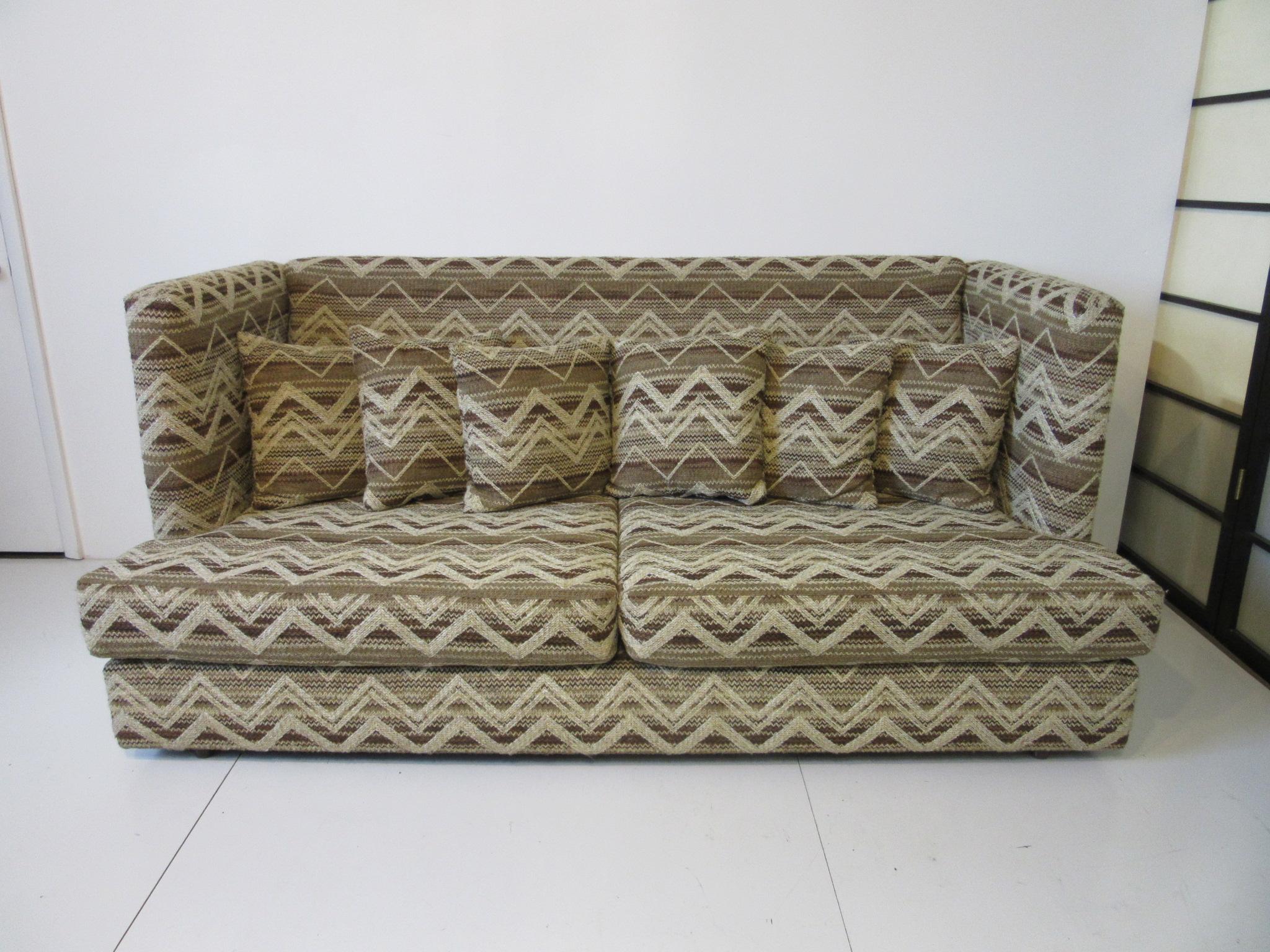 Modern Milo Baughman Shelter Sofa and Matching Storage Ottomans for Thayer Coggin