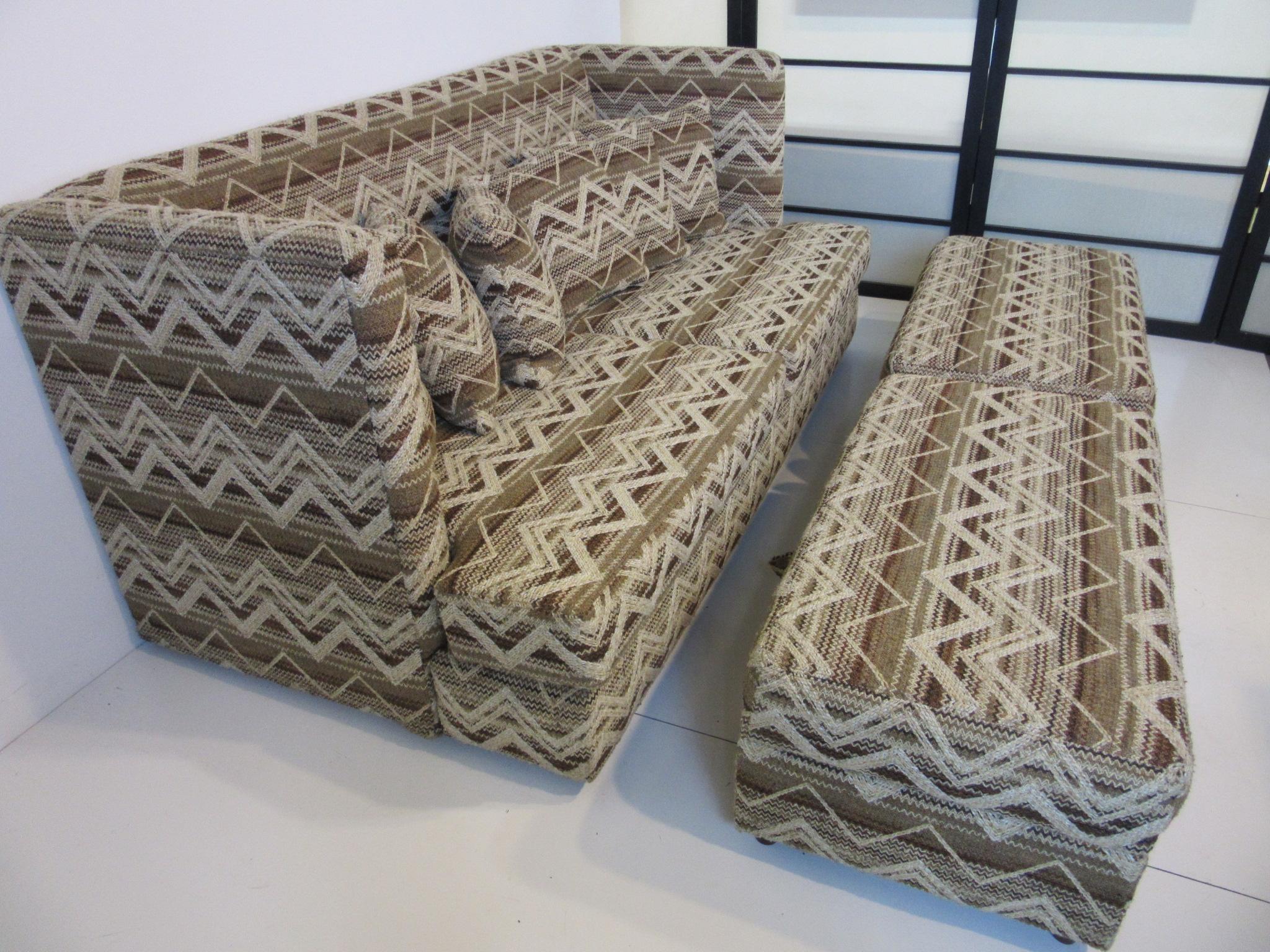 Milo Baughman Shelter Sofa and Matching Storage Ottomans for Thayer Coggin 2
