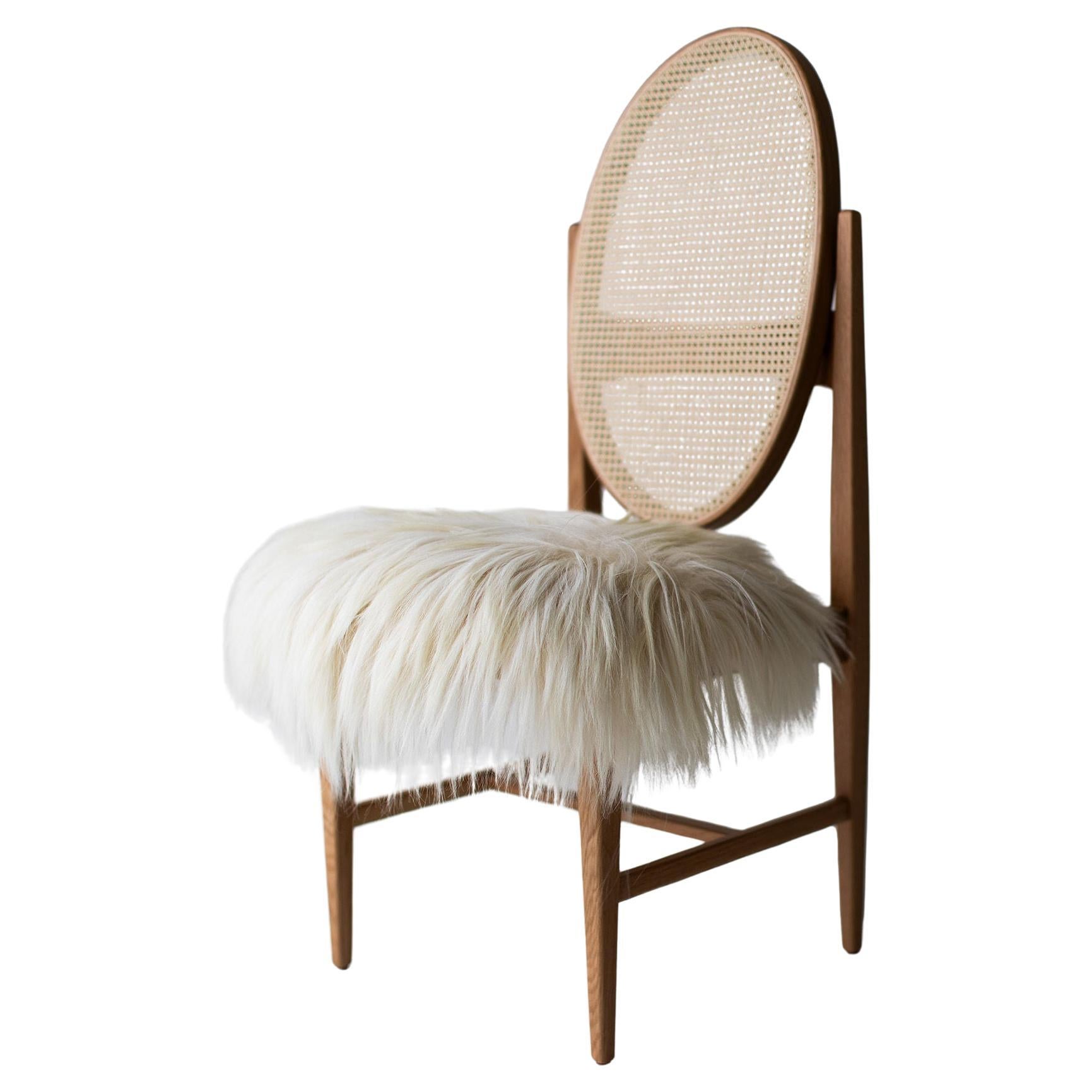 CraftAssociates Dining Chair, Milo Baughman Dining Chairs, Oval, Cane, Oak