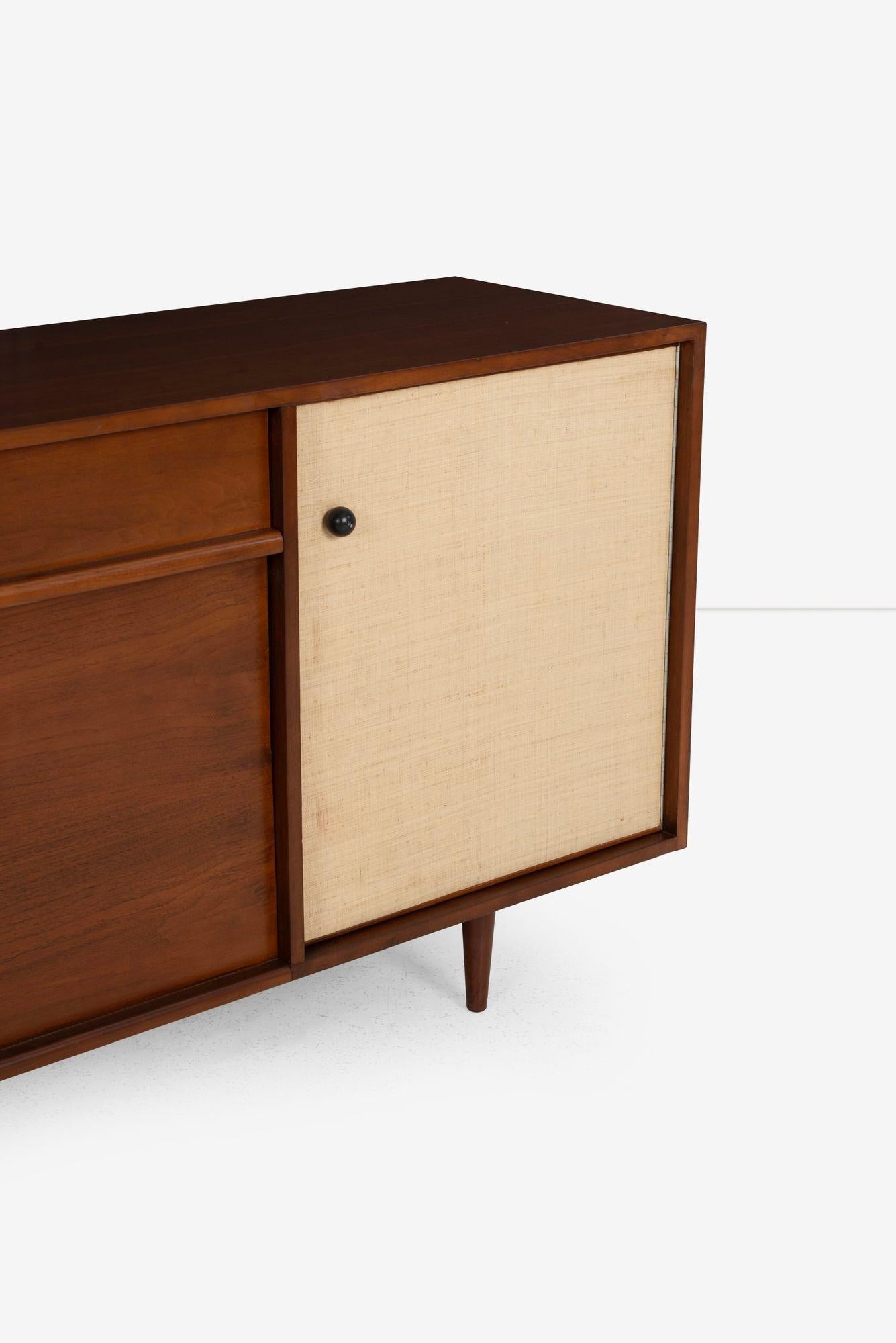 Grasscloth Milo Baughman Sideboard for Glenn of California c. 1955 For Sale