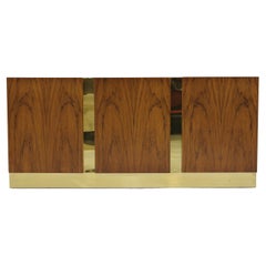 Milo Baughman Sideboard in Rosewood and Brass