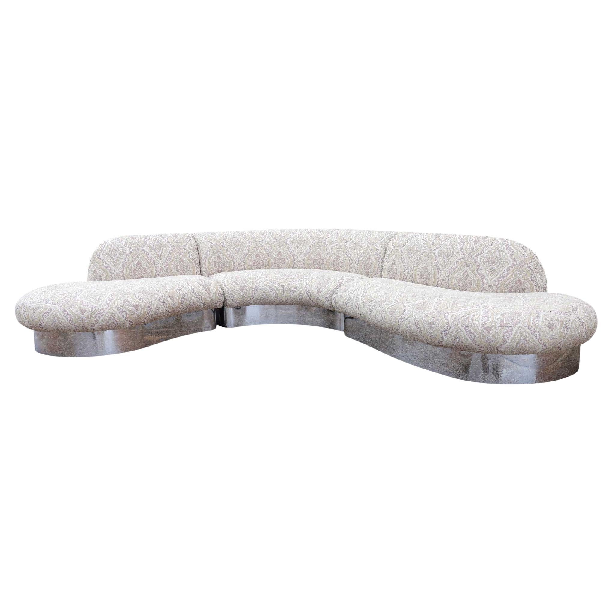 Milo Baughman "Sit Tight" Serpentine Sectional Sofa