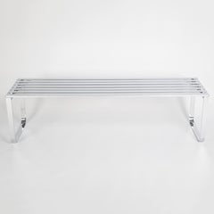 Milo Baughman Slatted Chrome Bench for DIA, circa 1970s
