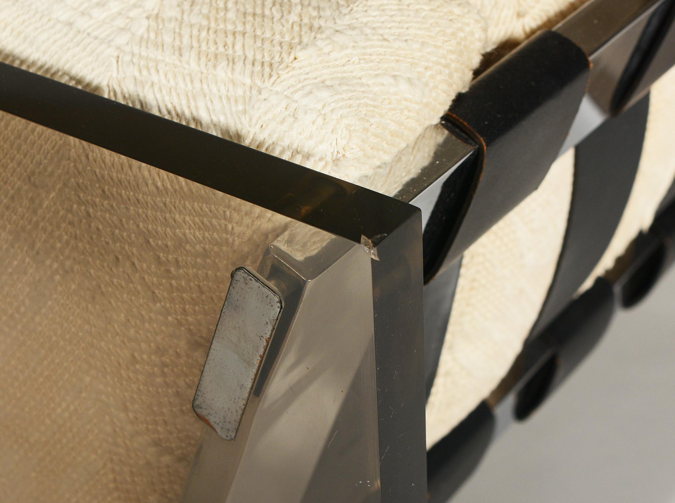 Milo Baughman Smoked Lucite and Chrome Lounge Chair 3