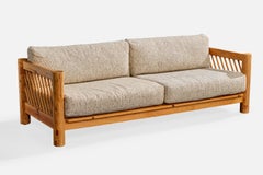 Milo Baughman, Canapé, pin, tissu, États-Unis, années 1970