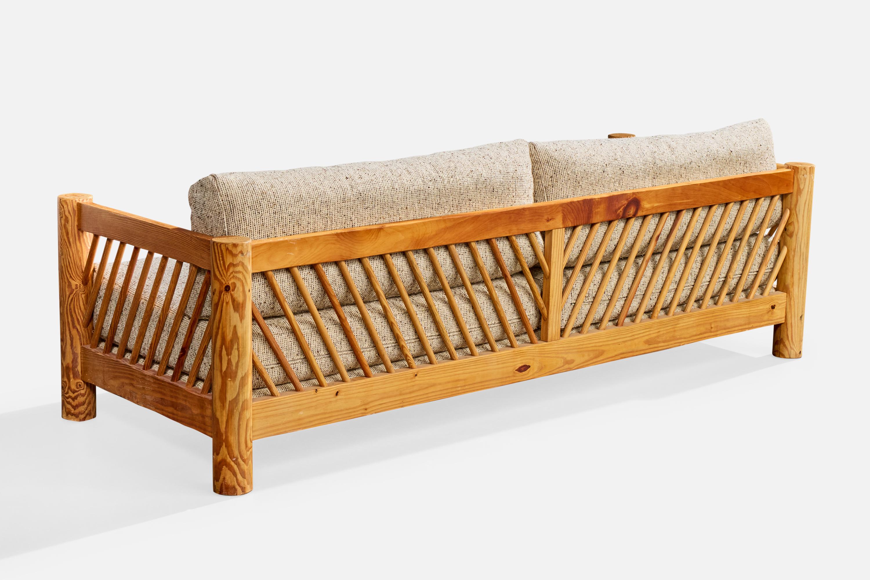 Late 20th Century Milo Baughman, Sofa, Pine, Fabric, USA, 1970s For Sale