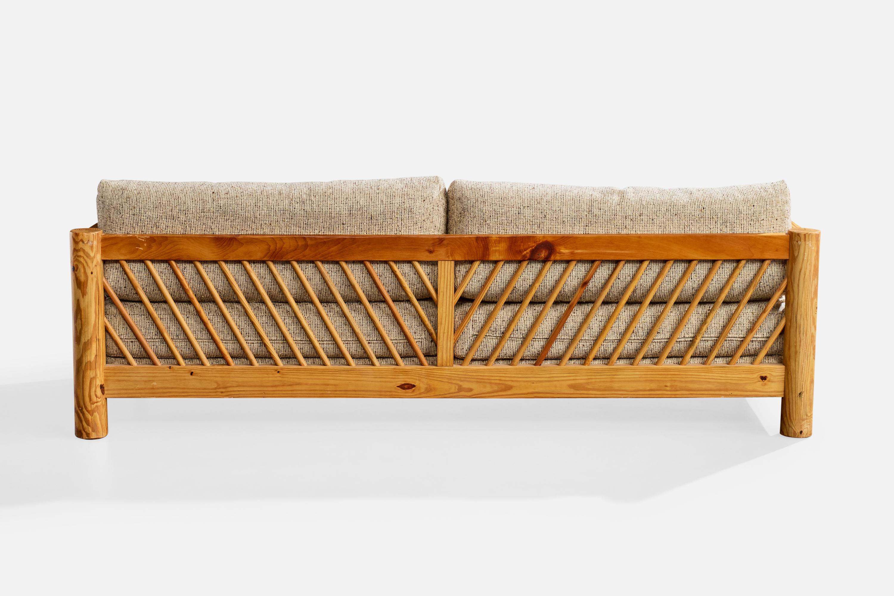 Milo Baughman, Sofa, Pine, Fabric, USA, 1970s For Sale 1