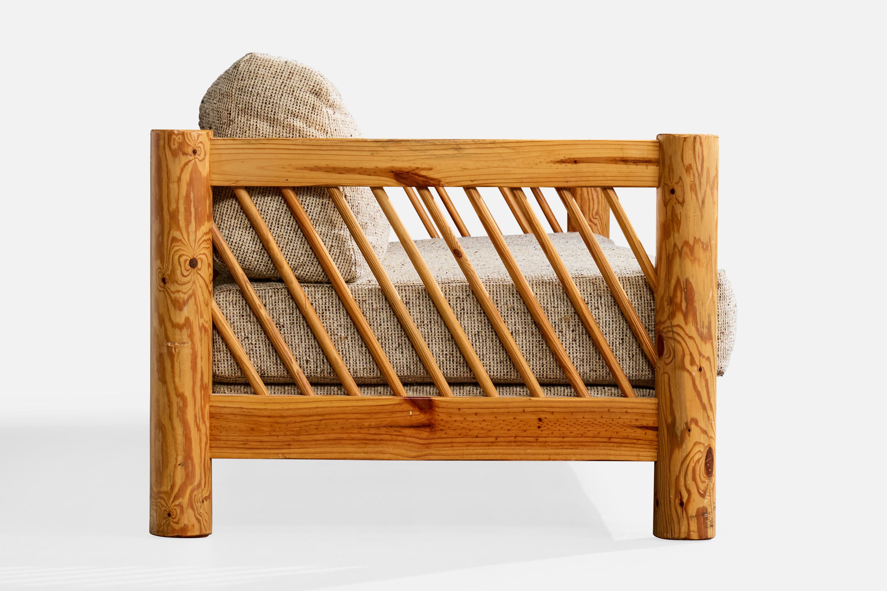 Milo Baughman, Sofa, Pine, Fabric, USA, 1970s For Sale 2