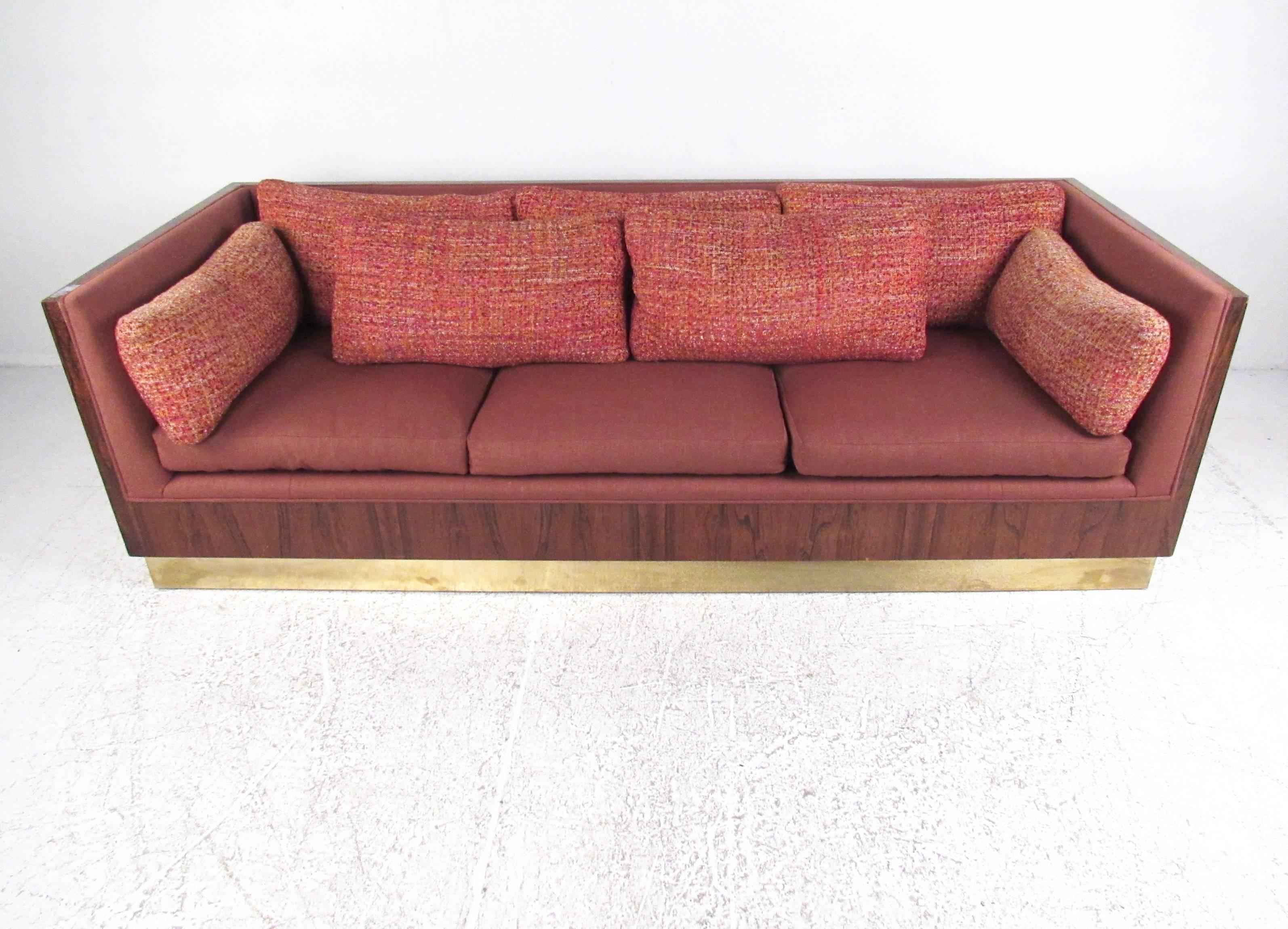 Mid-Century Modern Milo Baughman Sofa with Rosewood Frame